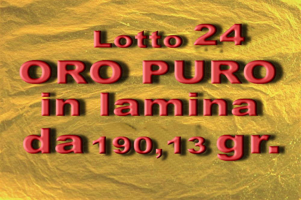 Aste   Preziosi  - Lotto 24) Gr. 190,13 di oro puro in lamina - FIXING RIDOTTO DEL 10% - GARA ONLINE 22 LUGLIO 2025