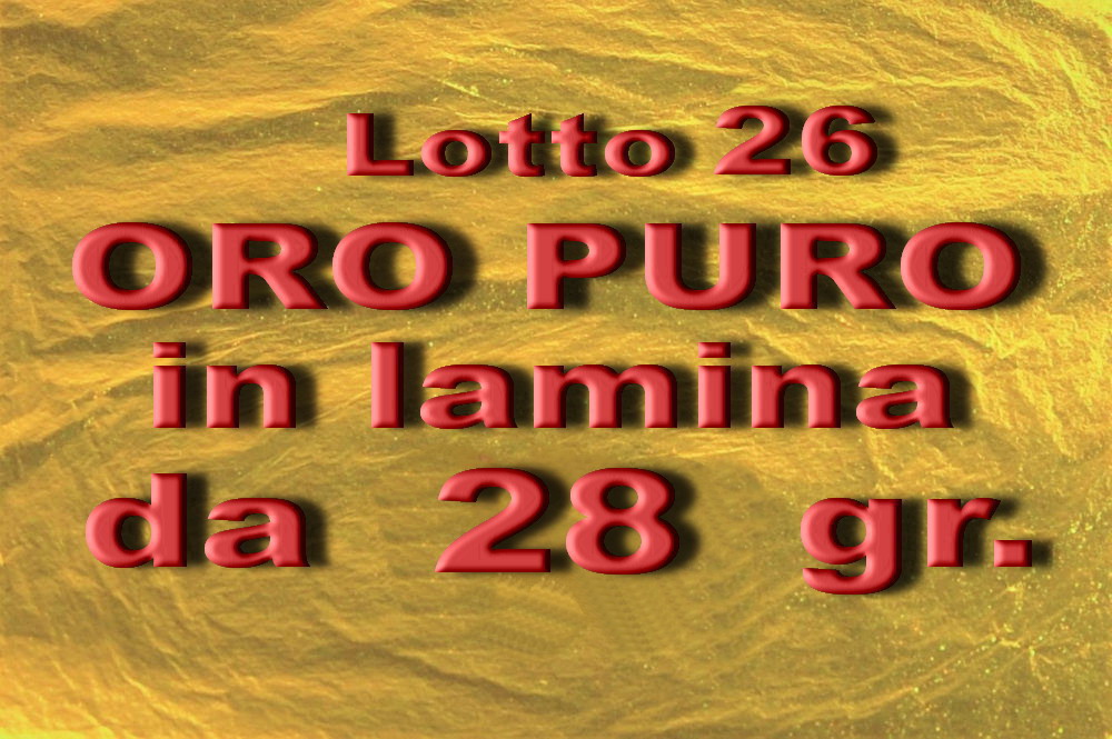Aste   Preziosi  - Gr. 28 di oro puro in lamina    FIXING RIDOTTO DEL 10%  - GARA ONLINE 22 LUGLIO 2025